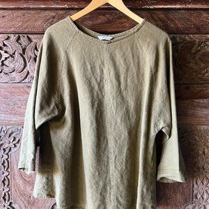 Artist Smock in Midweight Linen | Olive × 1 OS Minus